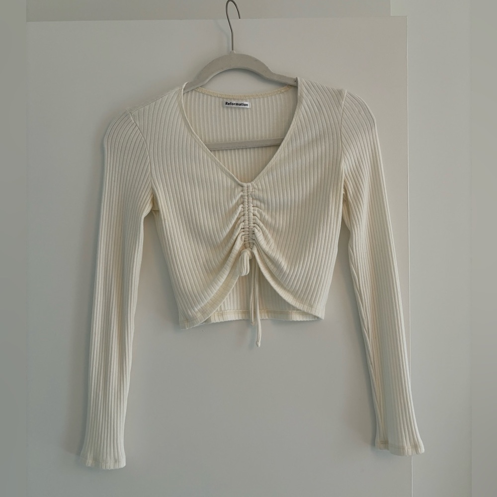 Reformation long sleeve crop top